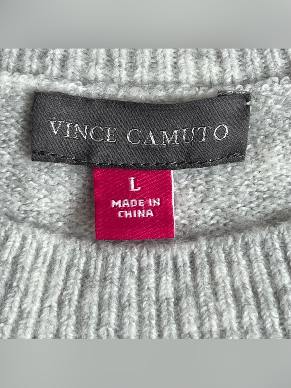 Vince Camuto Light Gray Crewneck Sweater Oversized Super Soft - Picture 3 of 6